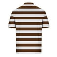 thumbnail image 4 of ZCFZJW Mens Henley Shirts Casual Striped Printed Summer Short Sleeve 1/4 Button V Neck Athletic Workout Tops Trendy Oversized Cotton Tees Brown M, 4 of 5