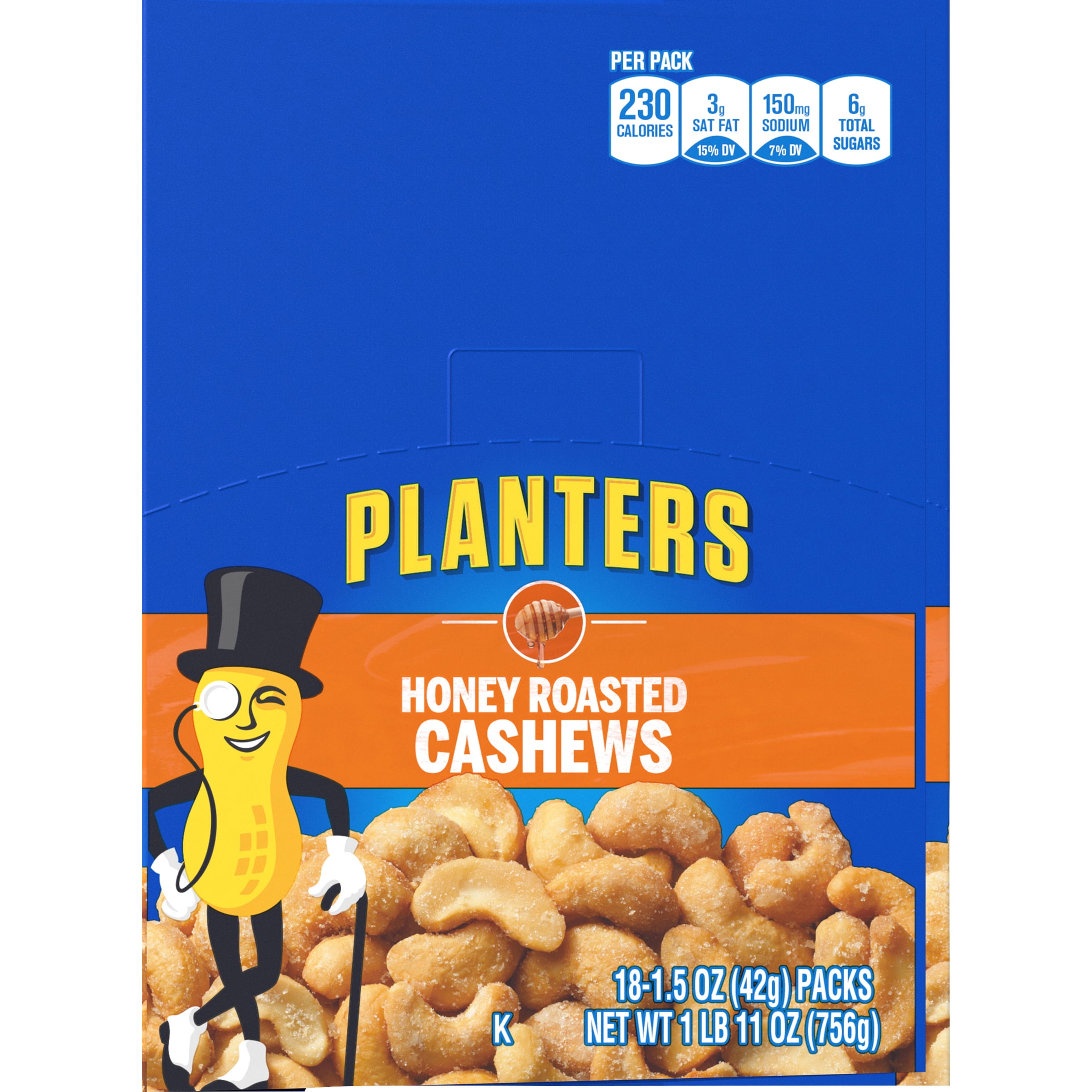 Planters Salted Cashews, 1.5 Oz, 18 Count