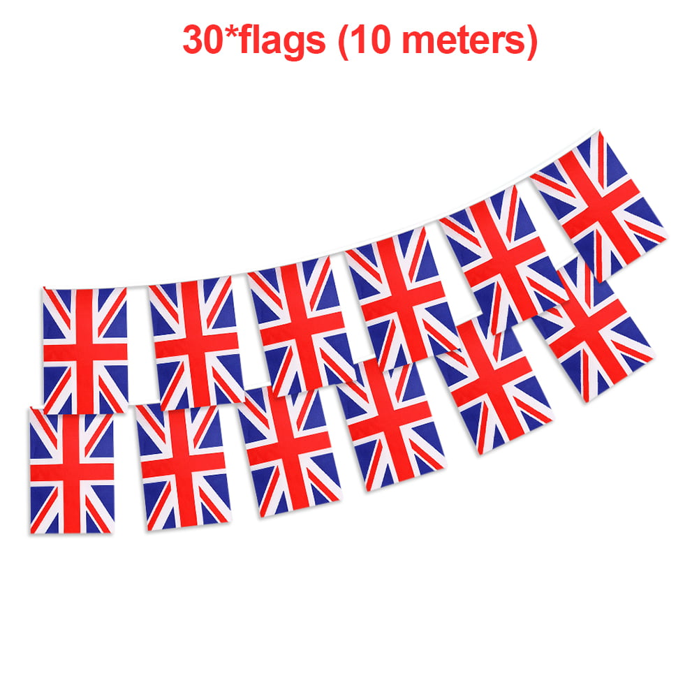20 Flags 10M Red White Blue Bunting Banner Flags Party Sports  Event Decoration 