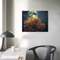 thumbnail image 3 of Shiartex  Canvas Print Wall Art Cherry Blossom Tree with Harvest Full Moon Astronomy &amp; Space Nature Photography Modern Art Rustic Landscape Colorful Sky for Bedroom, Office 20x16 in/16x12 in, 3 of 4