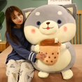 thumbnail image 2 of 20/35/45cm Cartoon Lovely Plush Dog Milk tea Toy Stuffed Cotton Shiba inu Animals Doll Baby Accompany Sleeping Toy Kawaii Gift145cm Deng Xun unisex, 2 of 2