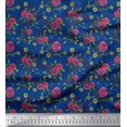 thumbnail image 1 of Soimoi Crepe Silk Fabric Leaves & Floral Artistic Print Fabric by Yard 42 Inch Wide, 1 of 1