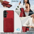 thumbnail image 6 of Allytechgroup Case for Samsung Galaxy A56 5G, 2 In 1 Wallet Stand Case with Detachable Card Holder Support Wireless Charging Shockproof Magnetic Back Cover for Samsung Galaxy A56 5G, Red, 6 of 13