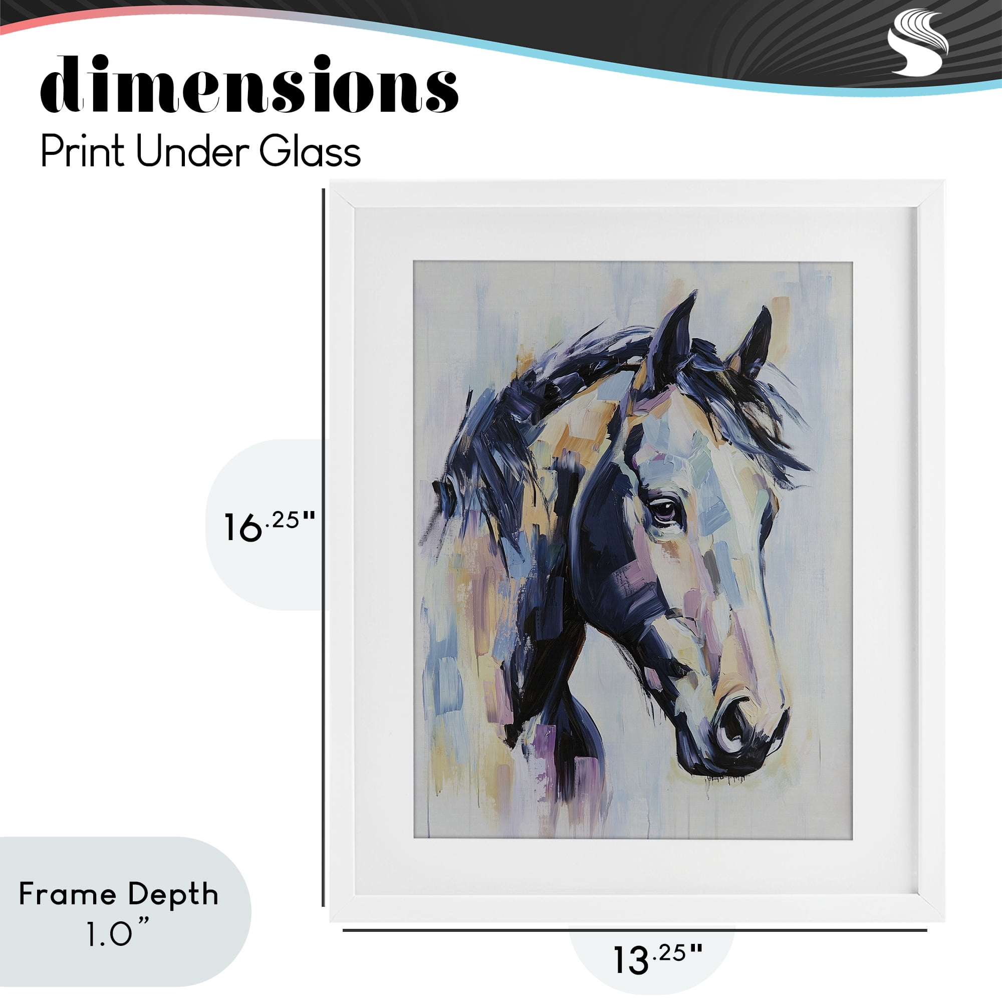 Stupell Industries Vivid Equine Portrait White Framed Print Under Glass, design by Svetlana Aleynikova