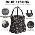 thumbnail image 3 of Pioneer Flower Floral Print Pattern Drawstring Lunch Bag Women - Drawstring Lunch Bag Insulated for Work Office - Stain-Resistant Large Lunchbags for Women with Multi-Pockets, 3 of 6