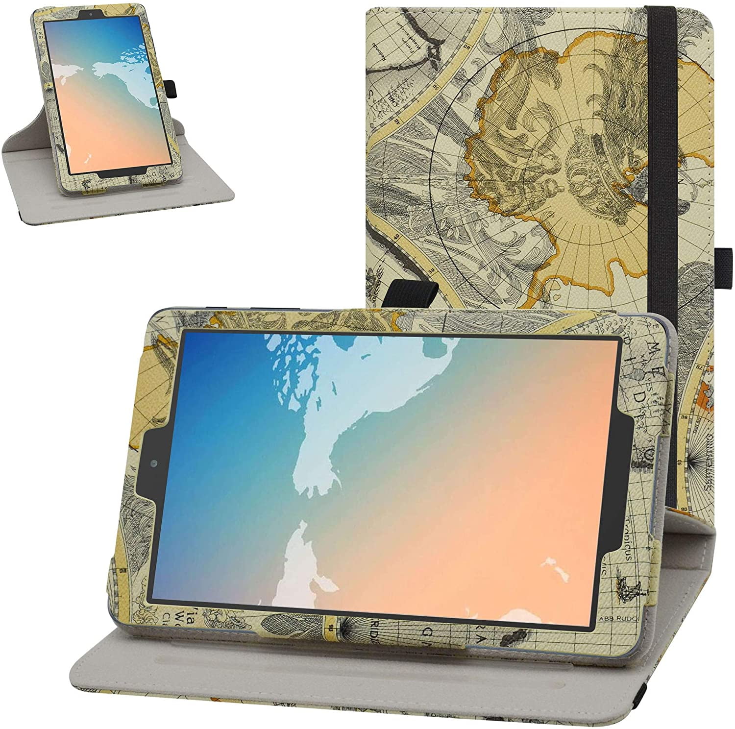 Orange All-New HD 8 Tablet Case Grand Sky Kid-Proof EVA Case for All-New HD 8 Tablet 8th/7th/6th Gen, 2018/2017/2016 Release HD 8 Case 2018