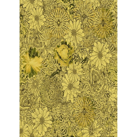 Ahgly Company Machine Washable Indoor Rectangle Transitional Oak Brown Area Rugs, 5' x 7'