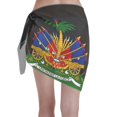 thumbnail image 2 of Women Haiti Coat Of Arms Sarong Coverups Chiffon Short Swimsuit Wrap Skirt Beach Bikini Tie Cover Up Wraps, 2 of 7
