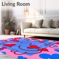 thumbnail image 2 of ODIKA 6'x9' Machine Washable Non-Slip Area Rug, Whimsical Mouse with Motif and Welcome High Traffic Rug, Red, 725233, 2 of 7