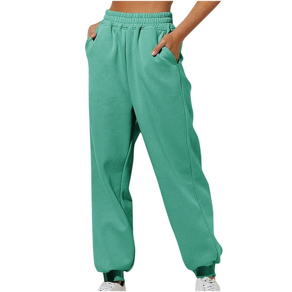 LLYwey Womens Scrub Pants Women Casual Trousers High Waist with Pockets Long Pants Ladies Capris Pants Long Pant Style H2251 Green-2 XXL