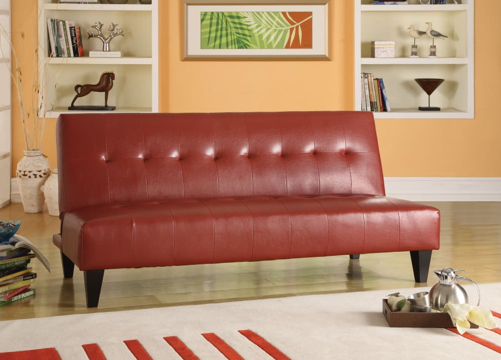 Conrad Simple Adjustable Sofa Bed Futon Sleeper Couch Red ...