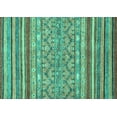 thumbnail image 1 of Ahgly Company Machine Washable Indoor Rectangle Abstract Turquoise Blue Modern Area Rugs, 3' x 5', 1 of 4