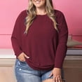 thumbnail image 5 of Blouses for women dressy casual Long Sleeve Japanese Cotton Soft Clothing L Red womens blouses, 5 of 5