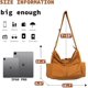 thumbnail image 4 of (Marrón) 1 pieza bolso bandolera de lona bolso bandolera grande con múltiples bolsillos bolso de hombro casual bolso bandolera estilo ropa de trabajo unisex hombres y mujeres, 4 of 5