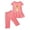 Pink, variant on Zwiiyzr 1-10 Years Little & Big Girl Summer Outfits Cute Lions Ruffle Short Sleeved Flutter Sleeve Elastic Waist Cropped Pants Daisy 2Pcs Clothing Set Hot Pink