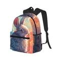 thumbnail image 2 of Daiia Sunshine Winged Rabbit School Backpack for Men Women, Unisex Large Waterproof Bookbag Schoolbag Casual Daypack for High School/College/Teens/Travel/Work Black, 2 of 8