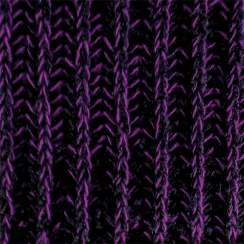 Black/Purple Wool Blend Sweater Rib Knit, Fabric By the Yard