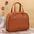 thumbnail image 4 of Qliuoazw Large Capacity Premiums Leather Makeup Bag Portable Waterproof Cosmetic Bag With Dividers High Gloss Tote Travel Organizer For Women, 4 of 6