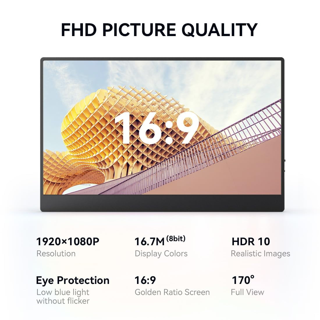 mayceyee Portable Monitor for Laptop 15 Inch,FHD 1080P USB C Travel Monitor External IPS HDMI for Computer, Second Display Screen Extender with Kickstand for PC Phone Switch PS4/5
