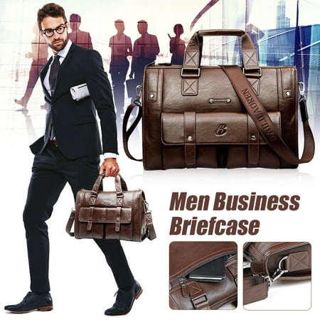 LDPT Fashion 100% Brand New Men Business Vintage Laptop Bag Briefcase Big Capacity Horizontal Handbag Travel (Best Business Travel Accessories)