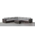 thumbnail image 2 of Living Source International 8-piece Rattan Sectional Set with Cushion - Espresso, 2 of 5