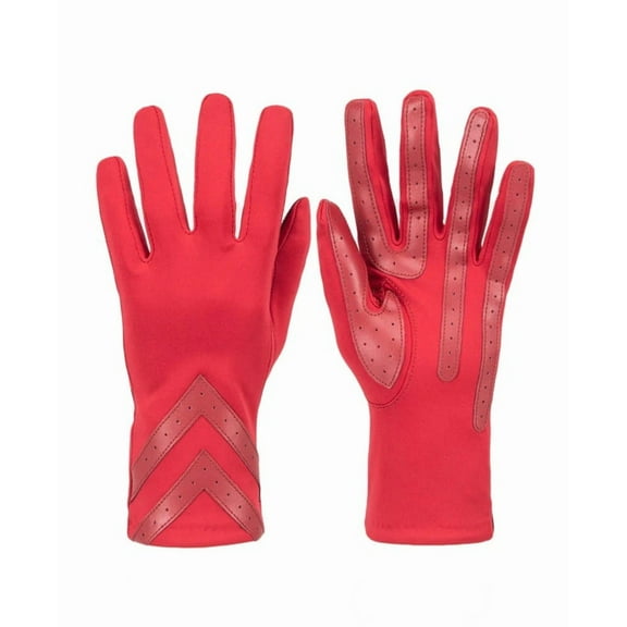 isotoner Women's Spandex Gloves with Chevron Detail - A30106 (Chili, S/M)