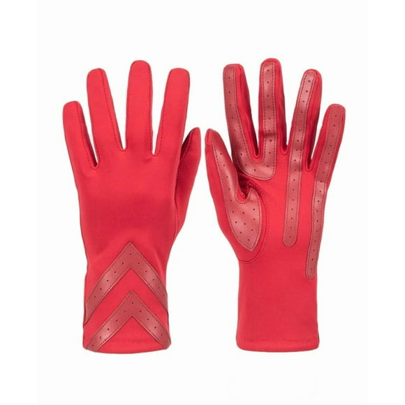 isotoner Gants en Spandex pour Femmes avec Détail Chevron - A30106 (Chili, G/TG)