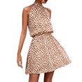thumbnail image 1 of Moda mujer verano sexy halter cuello casual vendaje estampado sin espalda mini vestido Fridja  qw2292, 1 of 4