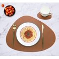 thumbnail image 3 of Juego de 4 manteles individuales y posavasos de cuero, tapete de mesa antideslizante lavable impermeable para mesa de comedor de cocina interior (marrón/gris) Rojo Verde Cocina, Decoración y Otros, 3 of 5