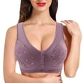 thumbnail image 2 of Sngxgn Women's No Side Effects Underarm and Back-Smoothing Comfort Wireless T-Shirt Bra(Purple,48), 2 of 5