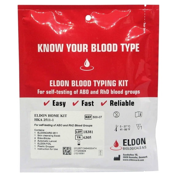 EldonCard Home Blood Testing Kits - Blood Type Test Kit (Complete Kit)
