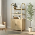 thumbnail image 4 of Sasha Modern Arched Bookshelf Cabinet with Reeded Doors, Coastal Oak, 4 of 16