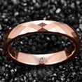 thumbnail image 4 of 4mm Tungsten Carbide Ring Wedding Bands for Women Rose Gold Faceted Wedding Ring, 4 of 5
