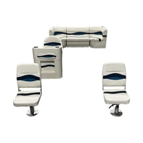 Horizon Manufacturing Elite Pontoon Furniture Set 10 PC Elite 005 White/Navy/Blue