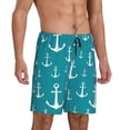 thumbnail image 6 of Mens Pajama Shorts, white anchors blue cute Sleep Shorts Men Pajama Bottoms Lounge PJ Shorts with Pockets, 6 of 6