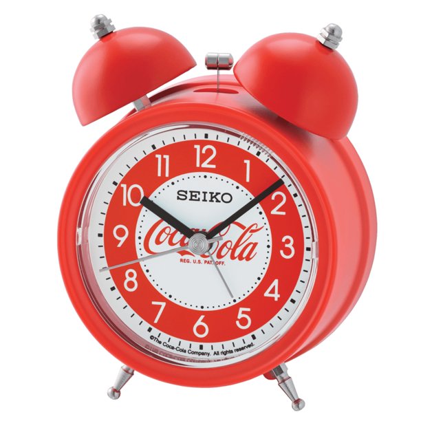 Deux Bell Alarm Clock by CocaCola®, Red w/ Dual Bell Alarm, Snooze