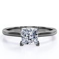 thumbnail image 1 of JeenMata Solitario Brillante Anillo de Compromiso con Punta de Corte Princesa de 1,25 Quilates, Baño de Oro Negro de 18 K sobre Plata, 1 of 6