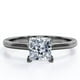 thumbnail image 1 of JeenMata Solitario Brillante Anillo de Compromiso con Punta de Corte Princesa de 1,25 Quilates, Baño de Oro Negro de 18 K sobre Plata, 1 of 6