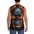 thumbnail image 4 of Balery Flame Metal Skull Camisetas sin mangas para hombre, absorbe la humedad y protege contra el mal olor.-XX-Large, 4 of 7