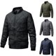 thumbnail image 5 of Mens Baseball Jacket Outwear Sportswear Long Sleeve Cotton Coat Stand Collar Top, 5 of 8