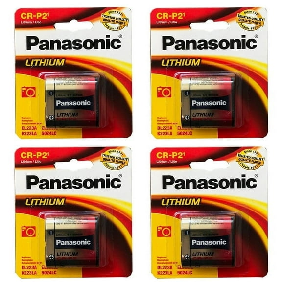 4x Panasonic CR-P2 6V Photo Lith Battery Compatible with DLCRP2 EL223AP PC223