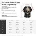 thumbnail image 5 of Honeii 's Gold Pattern Skull for men's short-sleeved button-up collared shirt featuring a pocket, perfect for beach vacations, and travel adventures., 5 of 5