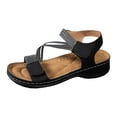 thumbnail image 7 of Women's Sandals Comfy Arch Support Orthopedic Walking Shoes Hook and Loop Open Toe Strappy Slingback Beach Shoes Black Size 9, 7 of 7