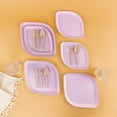 thumbnail image 3 of Pickytarian Fancy Compostable Microwave-Safe Purple Dinnerware Set – 50 Bamboo Plates, 75 Cutlery (25 Each), 3 of 18