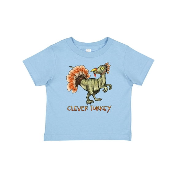 Inktastic Clever Turkey Thanksgiving Dinosaur Boys or Girls Baby T-Shirt