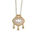 thumbnail image 1 of Ping An Ruyi Lock Necklace Light Luxury Guofeng Heart Lock Accesorios para mujeres Literary Longevity Lock Necklace Gold Zefei Wu 9024735086055, 1 of 3