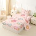 thumbnail image 2 of Erosebridal Easter Kids Twin Sheet Sets,Cute Rabbit Colorful Doughnut Pattern Bedding For Girls 3 Pieces, 2 of 6