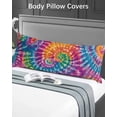 thumbnail image 5 of Colorful Body Pillow Covers, Ethnic Modern Abstract Watercolor Tie-Dye Soft Bed Throw Pillowcases Breathable Cooling Long Lumbar Body Pillow Sham Cover for Bed Sofa 20''x54'', 5 of 7