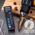 thumbnail image 2 of NEIKO 10625A Step Drill Bit, 9 Steps 1/2" to 1" Spiral High Speed Steel, Titanium Nitride Coated, 1/4" Quick Change Step Bits for Steel, Metal, Wood, Plastic, Unibit Cone Drill Bits, Two Flute, 2 of 7