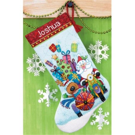 UPC: 0088677088675 | Dimensions Santa s Sidecar Stocking Counted Cross Stitch Kit  13  x 20   14-Count